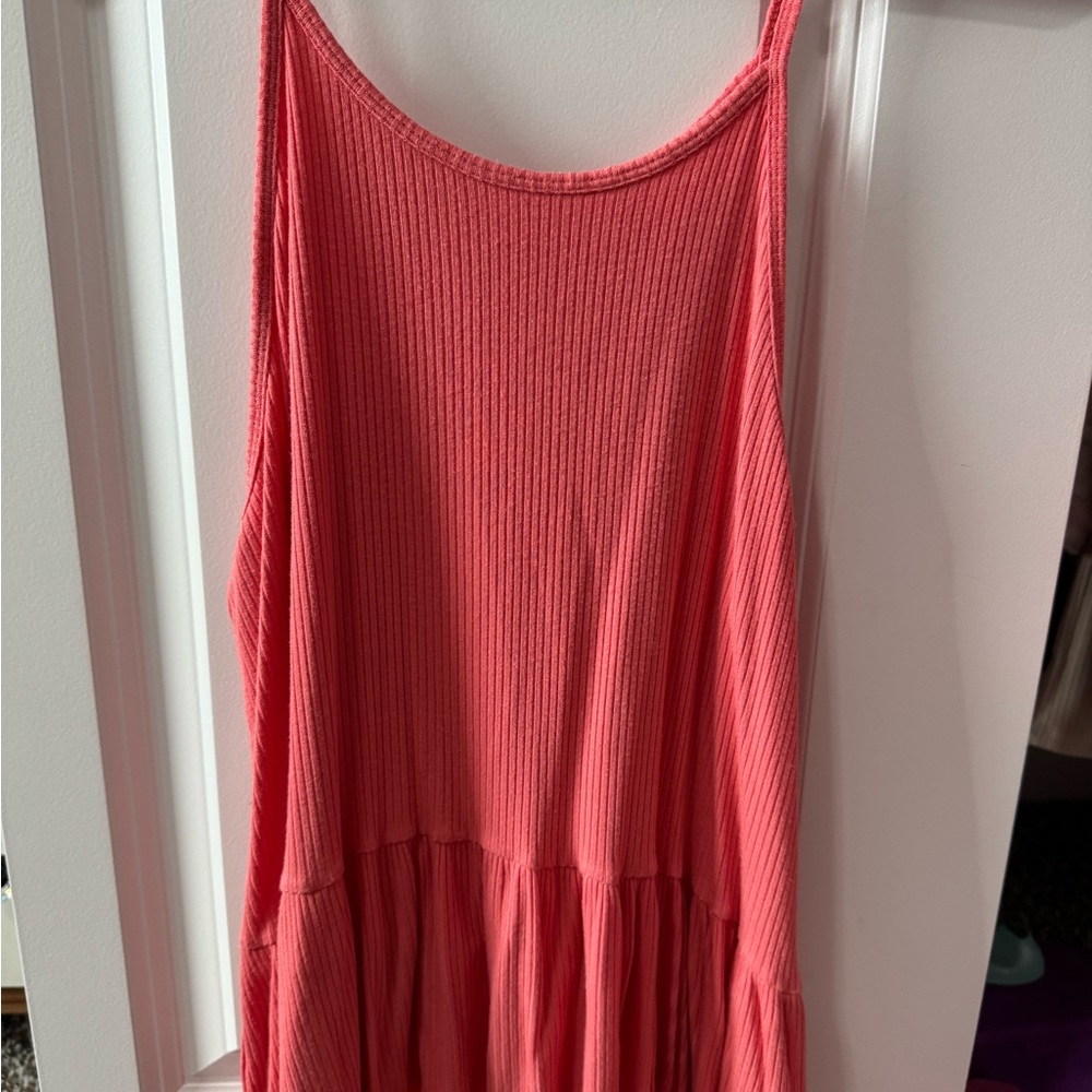 American Eagle Outfitters Soft & Sexy Ribbed Top in Coral